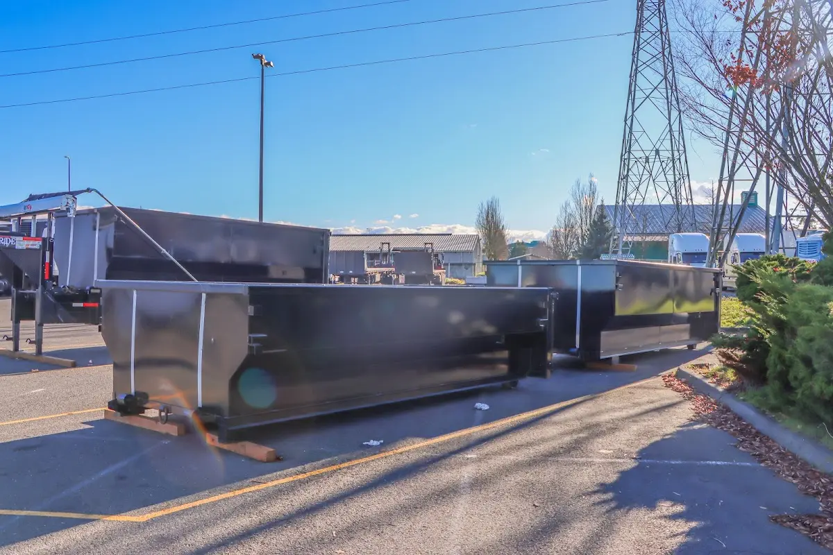 Roll-off dumpster ready for waste disposal at job site for 15 Yard Dumpster Rental in Cordele